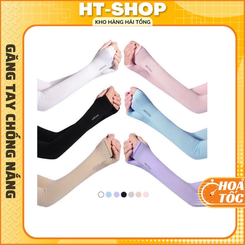 Găng Tay Chống Nắng Hàn Quốc Xỏ Ngón Let's Slim đủ màu Dày Dặn Ngăn Tia UV (1 đôi)