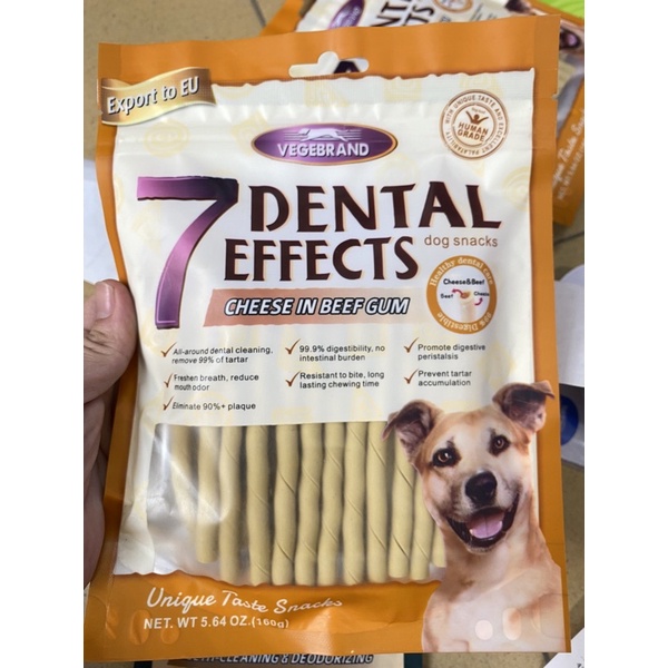 Snack xương gặm sạch răng 7 dental effects Bò và phô mai 160gr