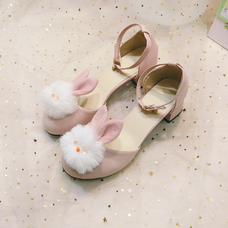 YAS0597-Giày baotou tai thỏ bông