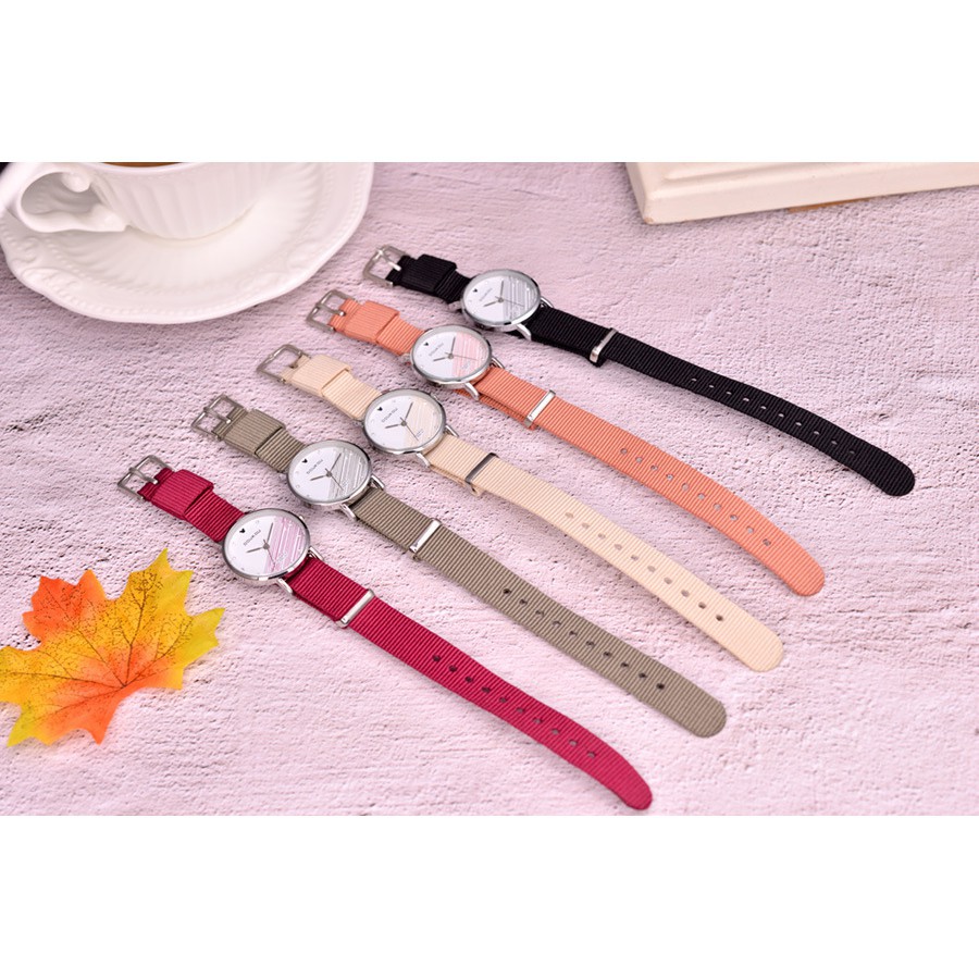 Đồng hồ nữ DOUKOU 71773 mặt tròn dây vải dù phong cách Bán lẻ giá sỉ