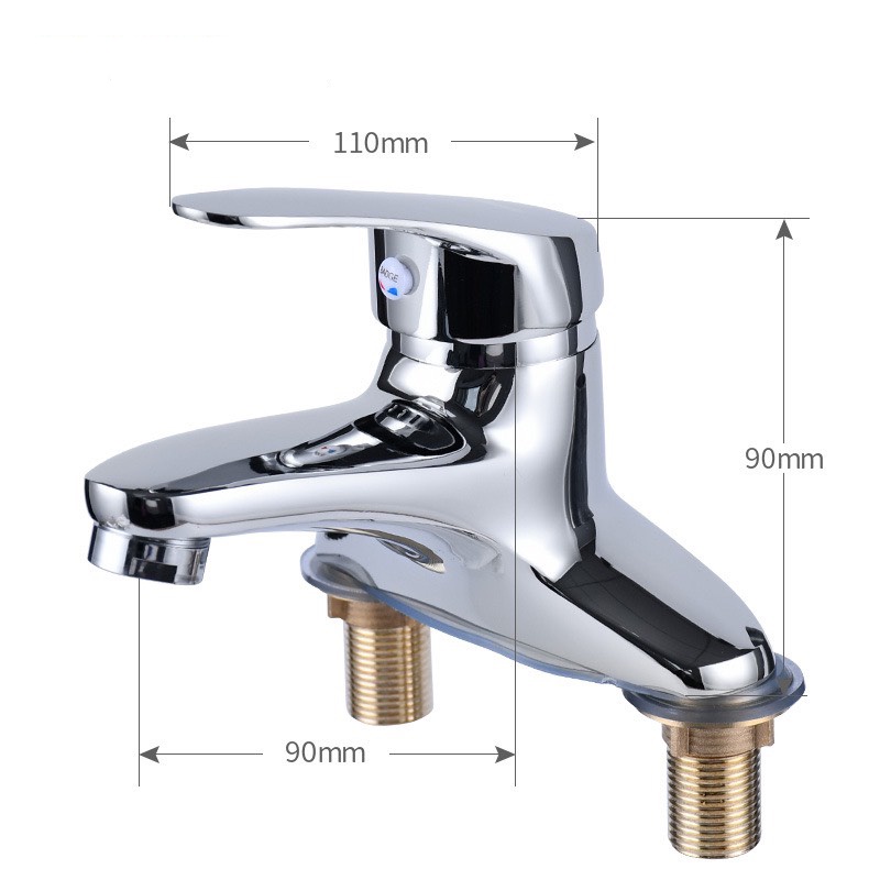 Vòi lavabo rửa mặt nóng lạnh hai lỗ cao cấp SNL44 tặng đôi dây cấp nước inox