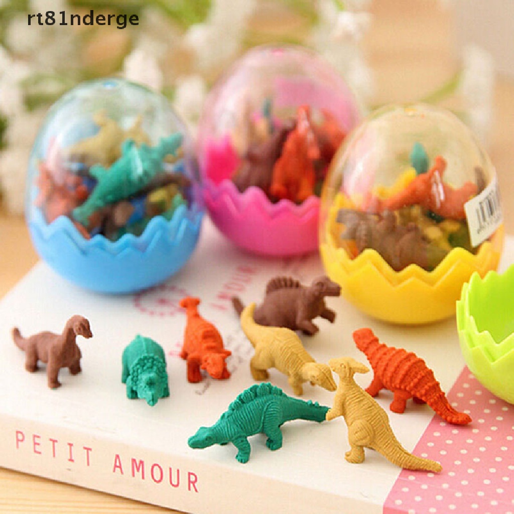 【ge】 8x Funny Dinosaurs Egg Pencil Rubber Eraser Students Office Stationery Gift Toys .