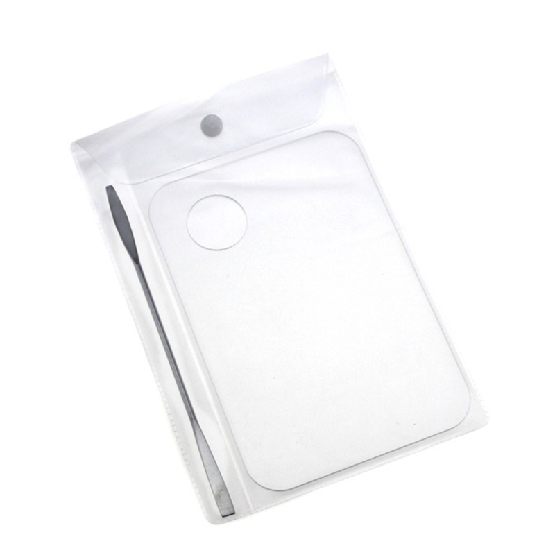 1 Bộ Bảng Acrylic Trong Suốt Dùng Trộn Màu Nước / Sơn Móng Tay Kèm Thìa