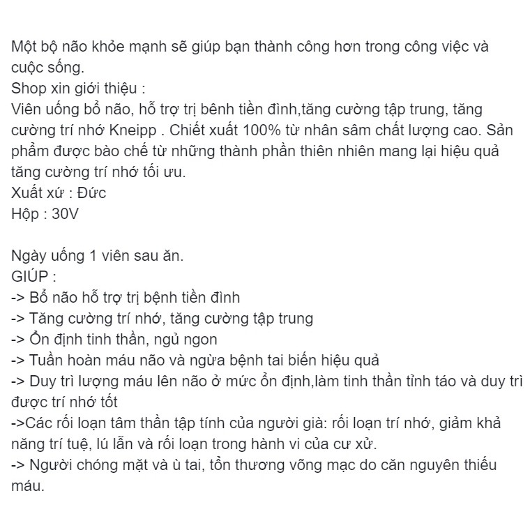 Bill kèm Gedachtinis kneipp hàng Đức | BigBuy360 - bigbuy360.vn