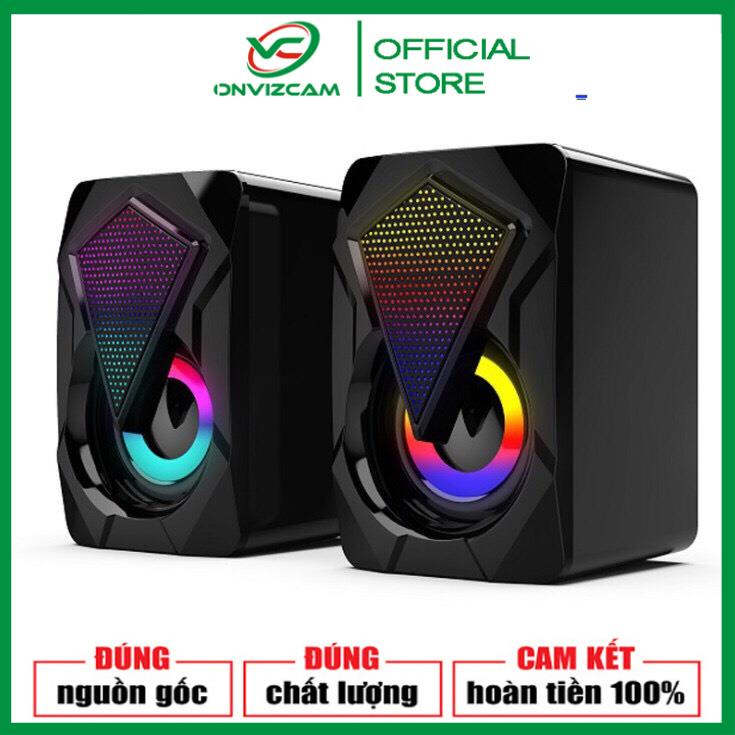 Trọn bộ 2 Loa Vi Tính 2.0 LeerFei E-1046 - Led RGB đổi màu rất đẹp