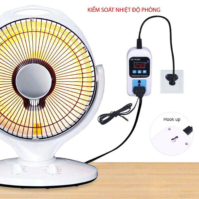 Ổ cắm thông minh cảm biến nhiệt độ XK-W2001 màn hình kỹ thuật số, đầu cảm biến rời