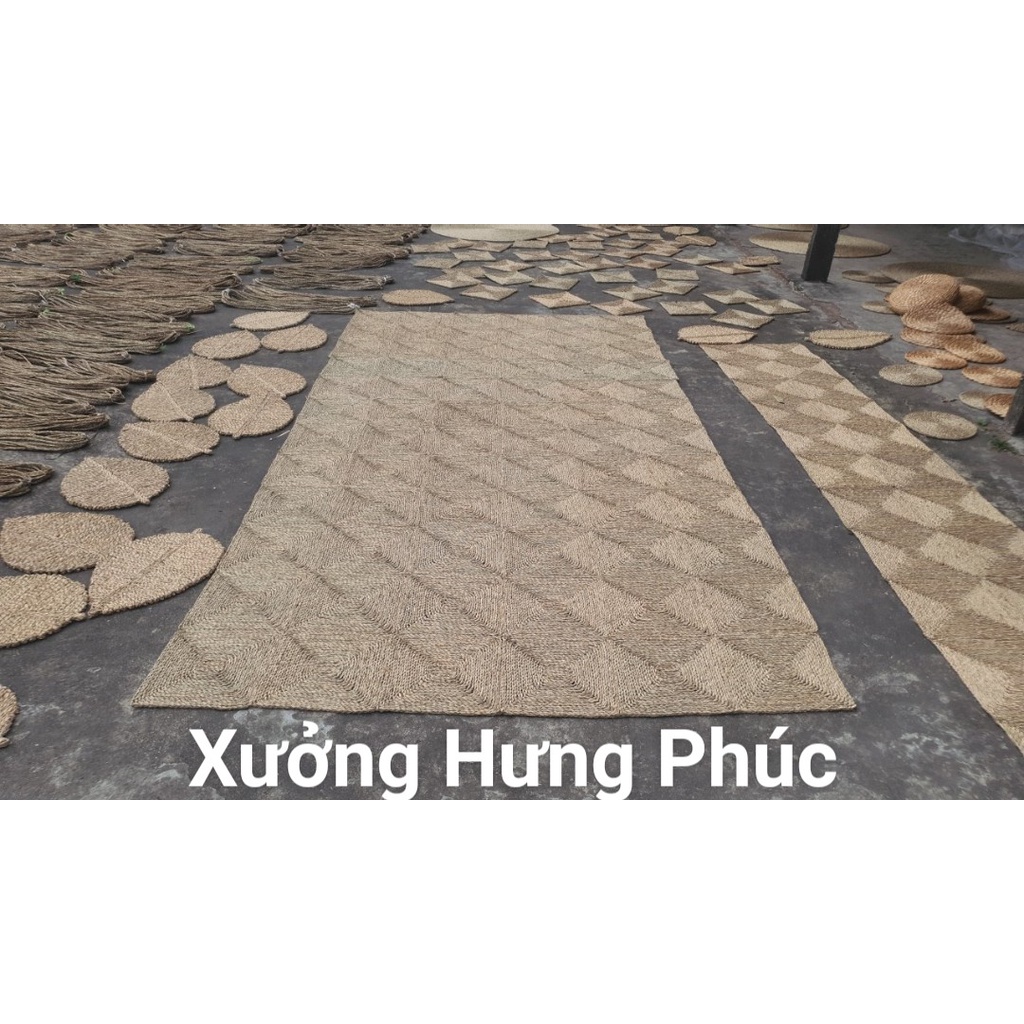 Thảm Cói Trải Sàn Hình Chữ Nhật Trang Trí Decor Nhà Cửa Chụp Ảnh Cực Xinh Cao cấp Kích Thước 80 x 1m2_COI _DECOR_ HN