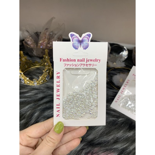Gói Ngoc Trai Sứ mix size - Ngoc trai sứ nữa hạt đính móng nail giá rẻ - Phụ kiện đính - trang trí móng chuyên dụng