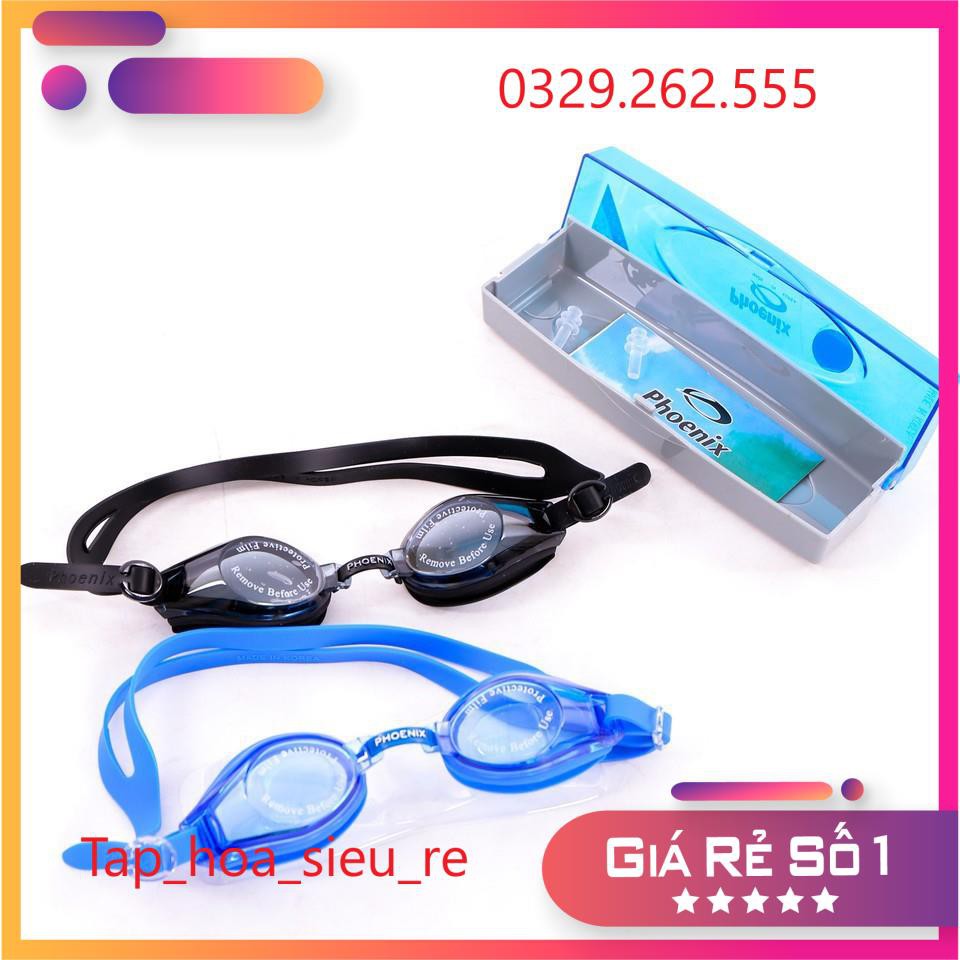 (Rẻ Vô địch) Kính bơi PHOENIX PN-203 - Kính đẹp, ôm mắt, không rỉ nước (Kèm hộp)