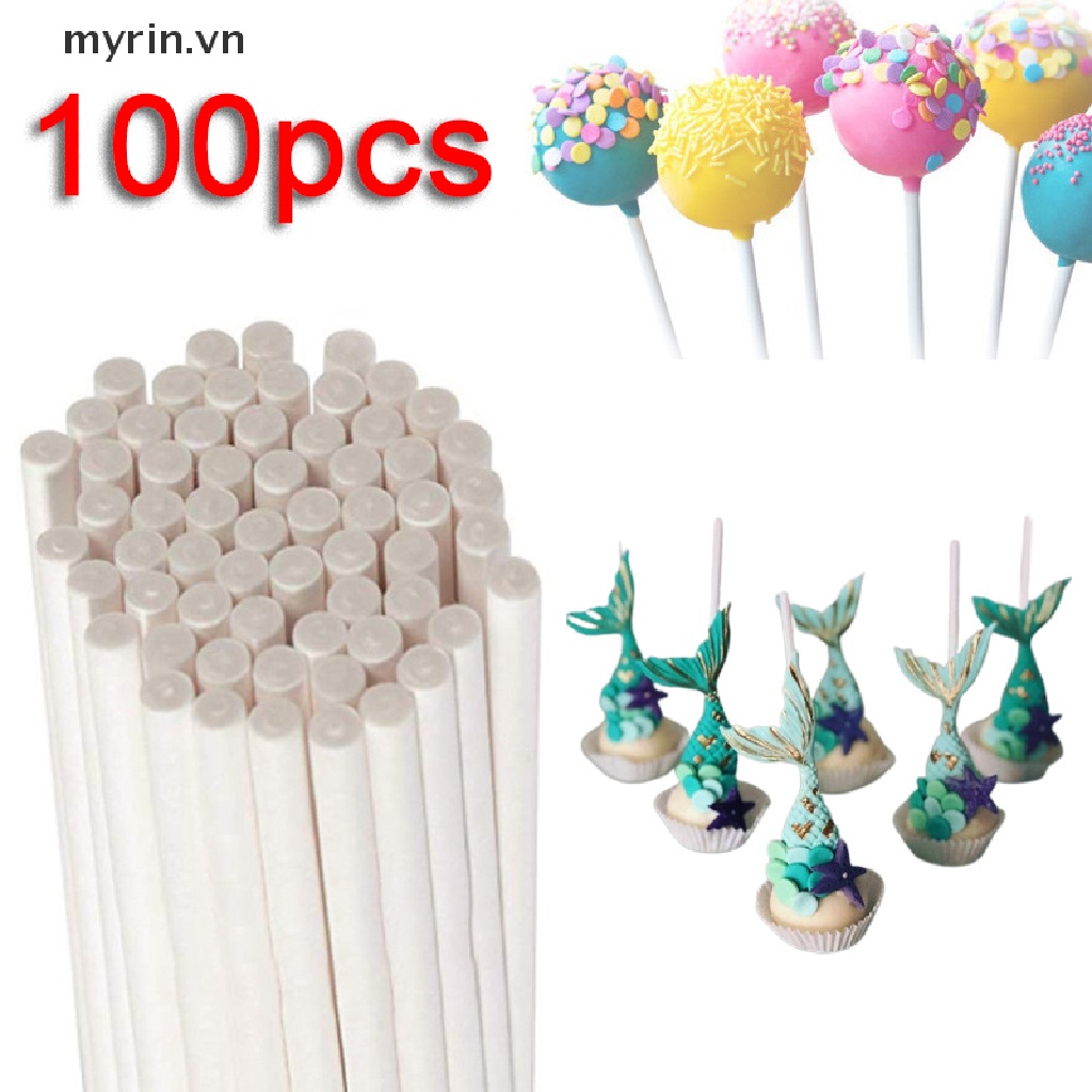 Set 100 Que Giấy Trơn Màu Làm Kẹo Mút DIY