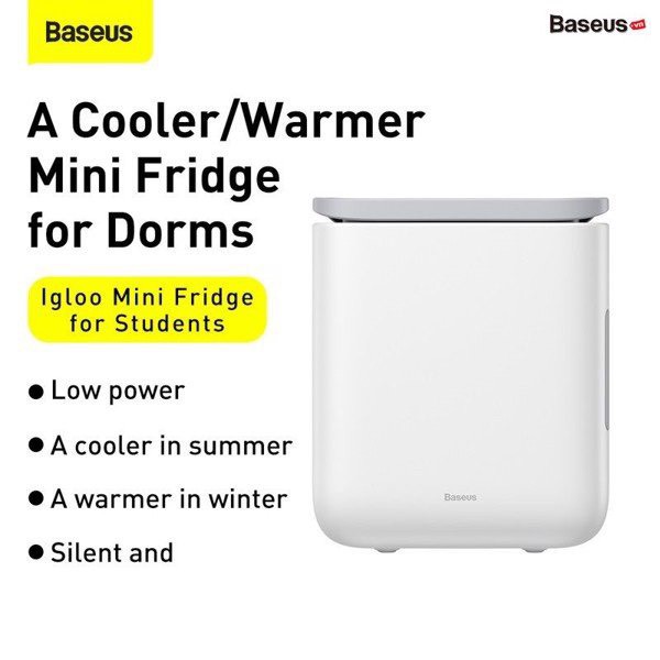 Tủ lạnh mini Baseus 6 Lít Công suất 45W 2 Chiều Nóng Lạnh Igloo Mini Fridge for Students