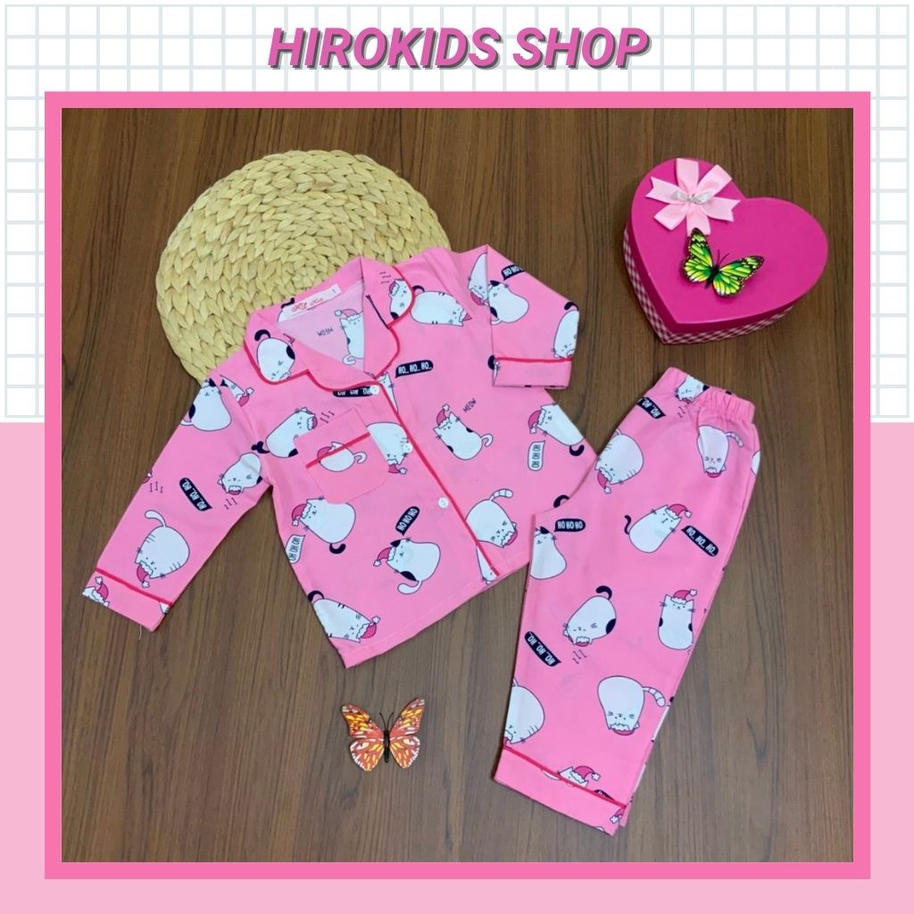 Bộ mặc nhà Pijama Kate thái dài tay dễ thương cho bé gái (12-32kg) - HIROKIDS