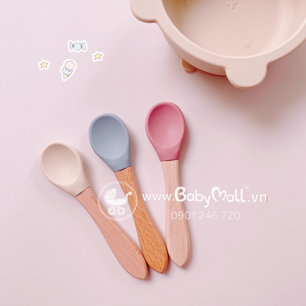 Set yếm + chén + thìa ăn dặm siliicon 5214