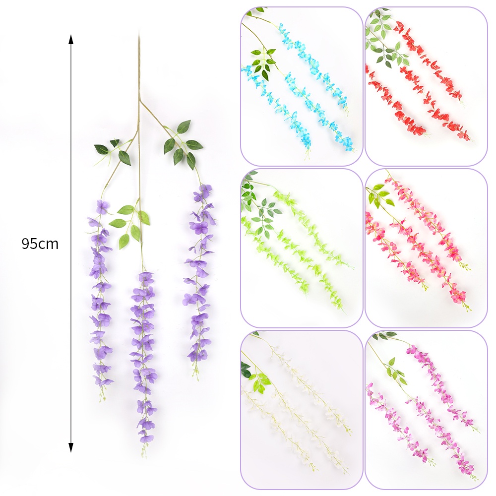 Bộ 6 Cành 36 Hoa Wisteria Nhân Tạo Treo Trần Nhà/Trần Nhà Trang Trí Tiệc Cưới DIY