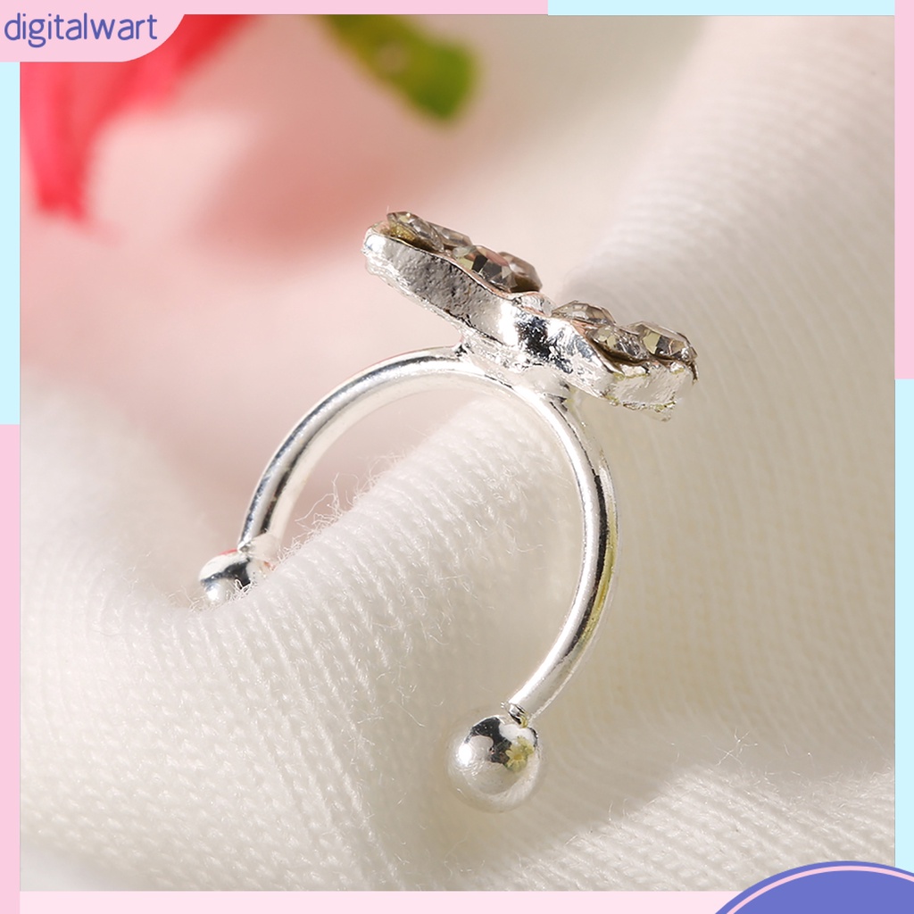 Khuyên vành tai đơn thiết kế hình nơ đính đá dễ thương sang trọng dành cho nữ