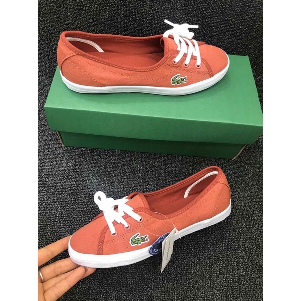 Giày thể thao nữ có 2 màu logo thương hiệu Lacoste cao cấp