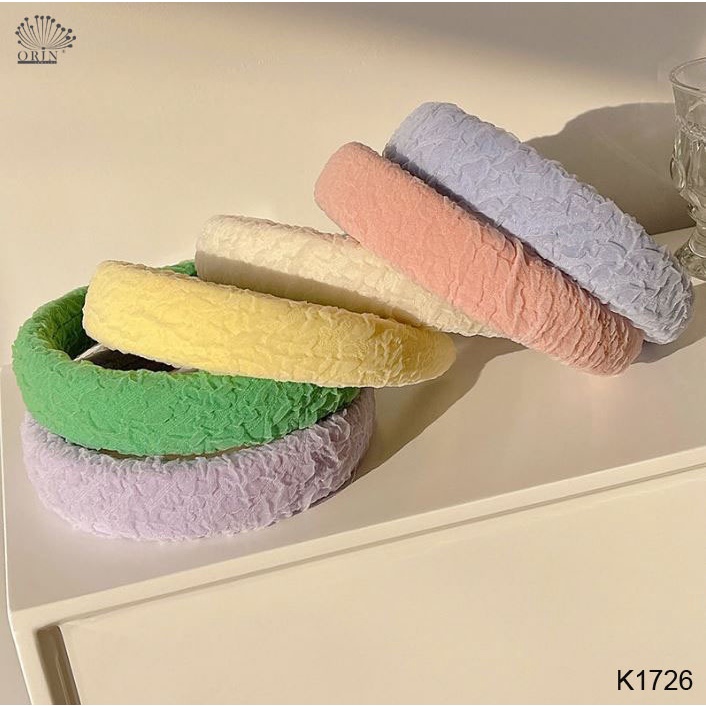 Băng đô cài tóc vải nhún nhiều màu sang trọng cao cấp thanh lịch Orin K1726