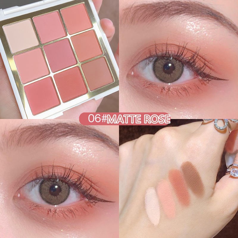 [Hàng mới về] Bảng phấn mắt Minshzee 9 màu lông nhũ ánh ngọc trai và tông lì