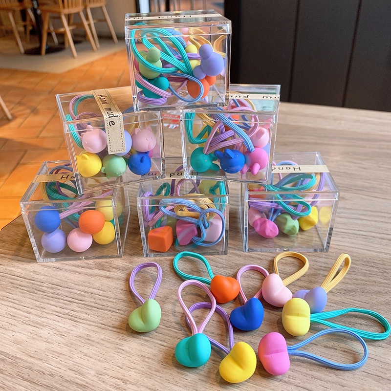 Set 10 dây buộc tóc nhiều màu ngộ nghĩnh dễ thương cho bé gái