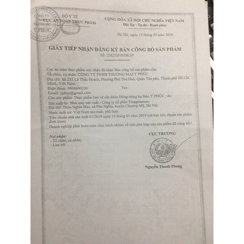 Đông Trùng Hạ Thảo Y Phúc Hộp 30 viên giúp  ăn ngon, ngủ tốt, bồi bổ khí huyết, phục hồi sức khoẻ.