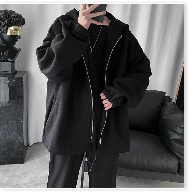 Áo khoác nam dây kéo chất nỉ from rộng đẹp