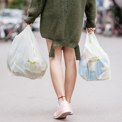 Túi shopping có quai ANECO phân hủy sinh học hoàn toàn - Không nhựa 100% - Bảo vệ môi trường (1kg)