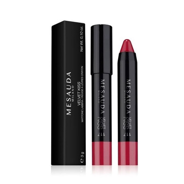 Son Bút Chì Lâu Trôi Mịn Môi MESAUDA Milano Velvet Kiss 3g