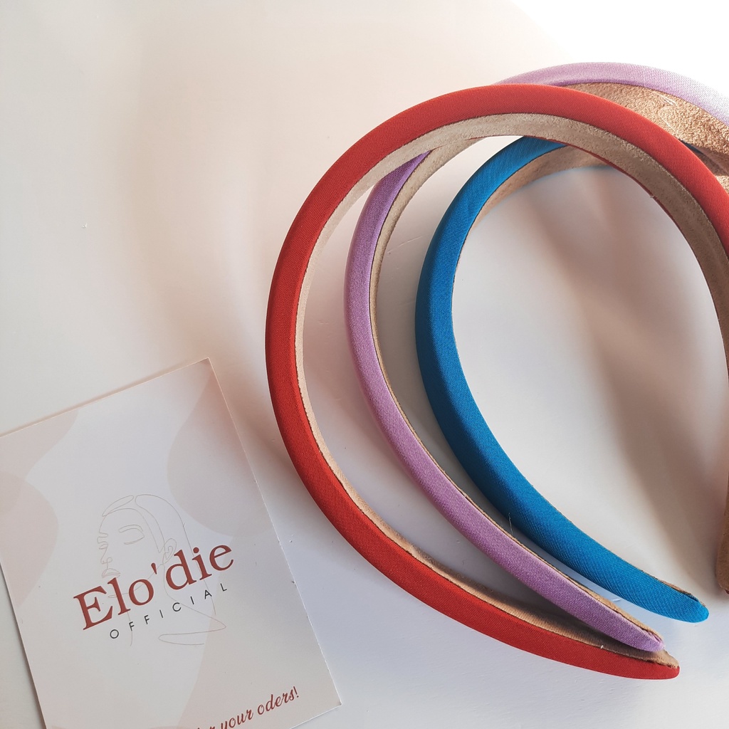 Băng Đô Cài Tóc Màu Trơn, Bờm Cài Tóc Màu Trơn Retro