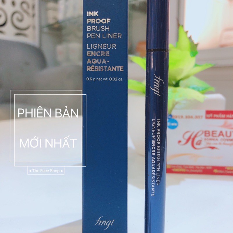 Bút kẻ viền mắt không trôi chống nước chống lem The Face Shop fmgt Ink Proof Brush Pen Liner 0.6g