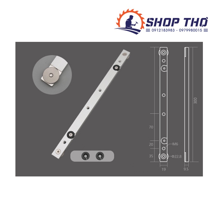 Thanh trượt nhôm 30cm CNC liền khối chuyên dùng để chế bàn cưa bàn phay gỗ