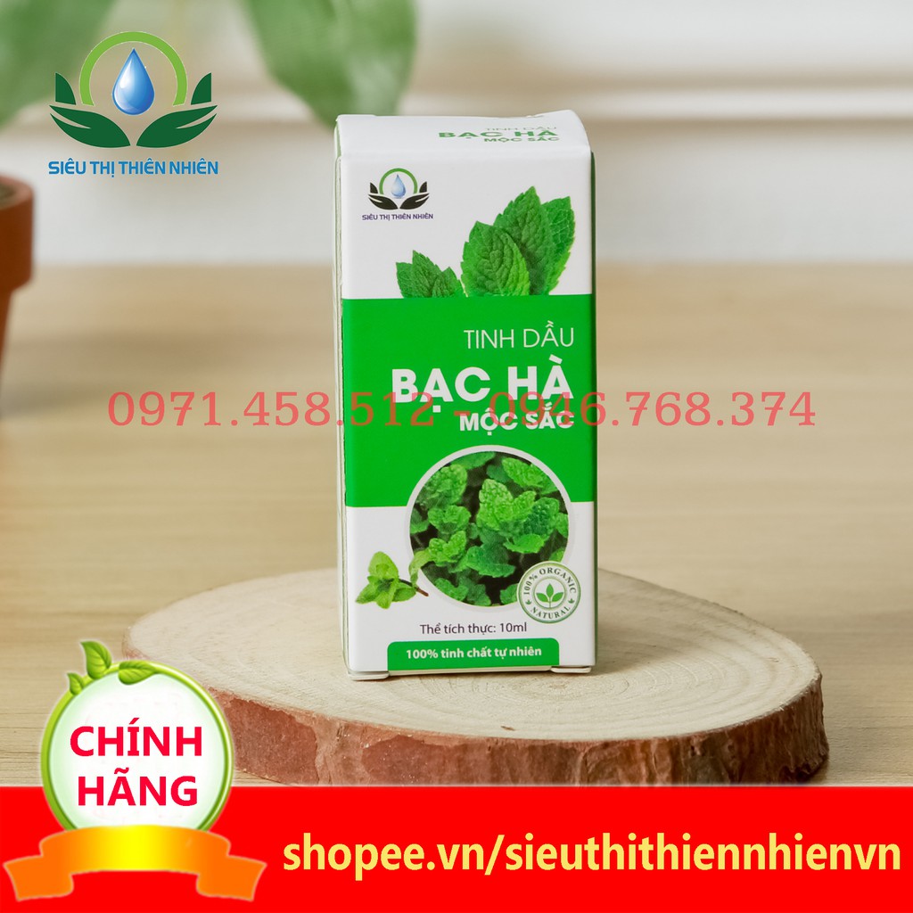 Tinh dầu bạc hà Mộc Sắc lọ 10ml, tinh dầu lưu thông máu, giảm ngạt mũi siêu thị thiên nhiên