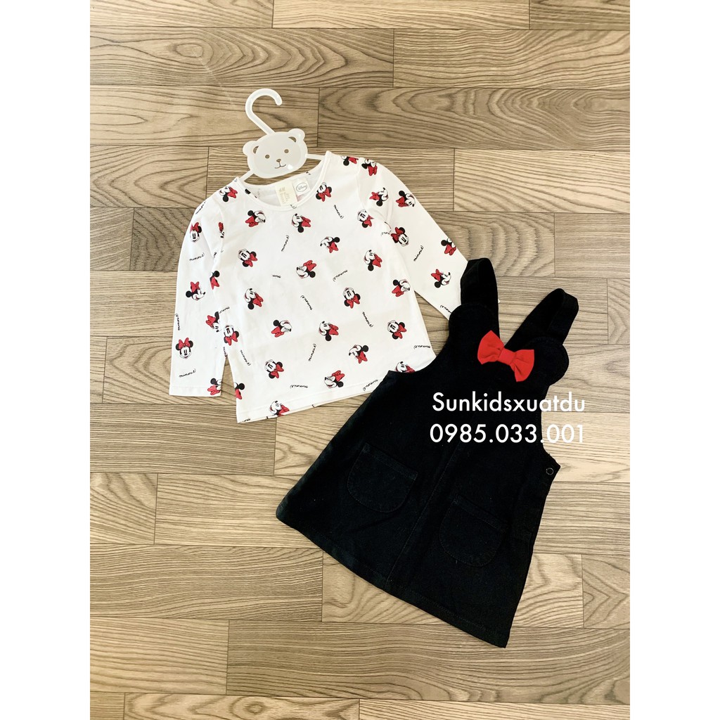 Set yếm Mickey đen nơ đỏ