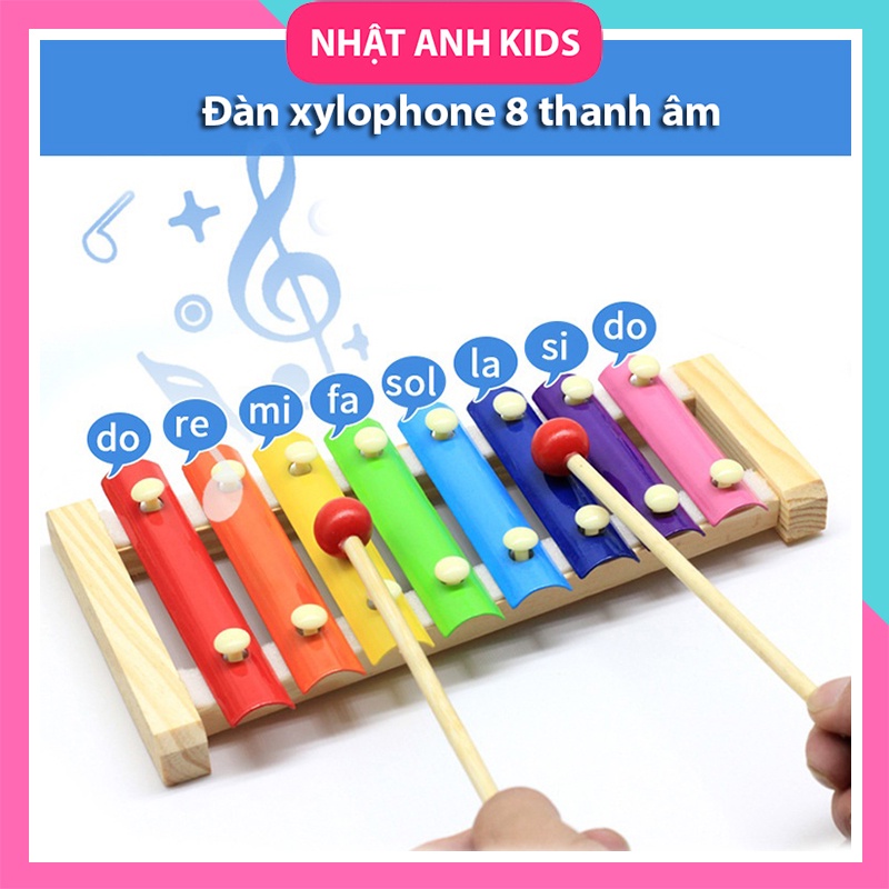 Đàn Gỗ 8 Âm cho bé giúp phát triển khả năng Cảm Quan, Cảm Thụ, Nhận Biết - Đồ chơi giáo dục