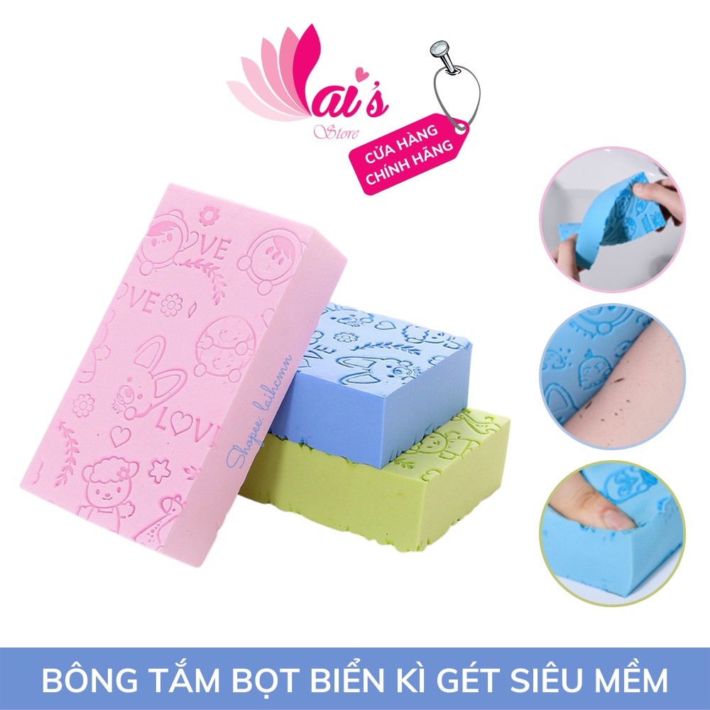 [HCM] Bông Tắm Bọt Biển Kì Ghét Tẩy Da Chết Siêu Sạch Cho Body Mút Non Siêu Mềm Tạo Bọt Nhiều Bảo Vệ Da - LAI'S STORE