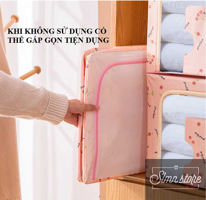Hộp vải, Túi vải đựng đồ, quần áo, chăn màn khung thép, chống thấm nước, dung tích 66 lít. SD1_TCM-Khungsat