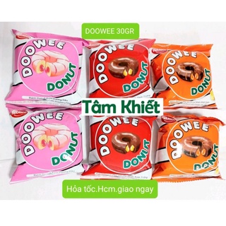 Bánh donut doowee 30 gr socola, kem dâu và kem cam,kem socola