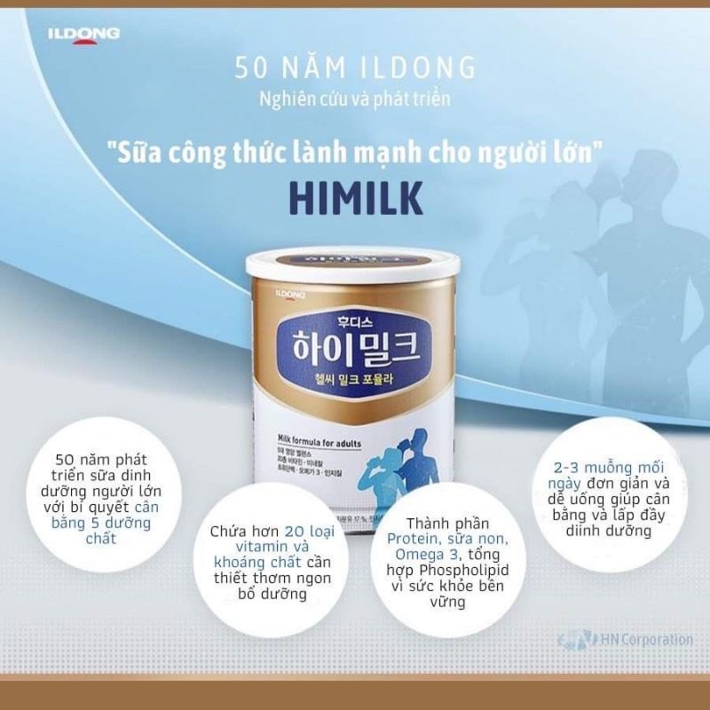 Sữa người lớn HIMILK chuẩn nội địa Hàn Quốc [Date T12/2022]