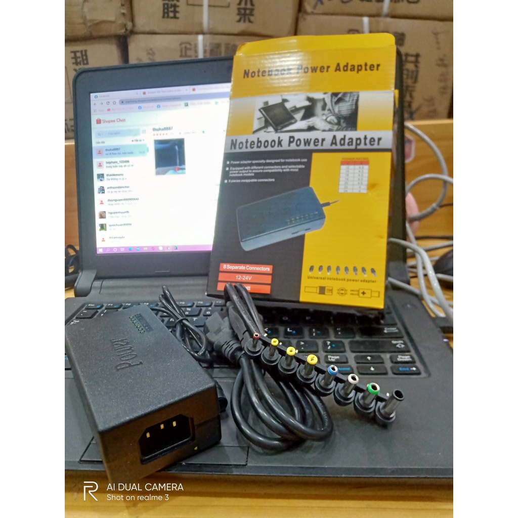 Sạc Laptop đa năng 8 Đầu 96w - Adapter Đa Năng Laptop Và Màn Hình LCD