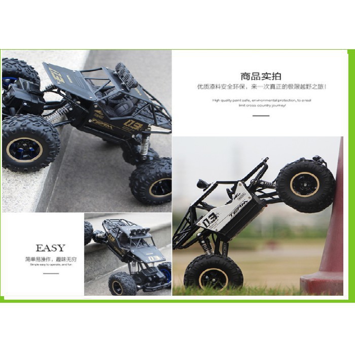 Xe Đua Địa Hình Điều Khiển Từ Xa Sóng 2.4g Tỉ Lệ 1:16 Mô Hình Rock Crawler