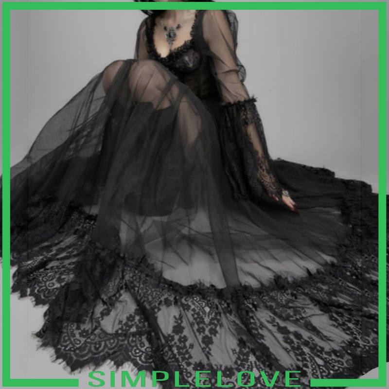 Đầm dài tay ống loe phối ren xuyên thấu gợi cảm cho nữ
 | BigBuy360 - bigbuy360.vn