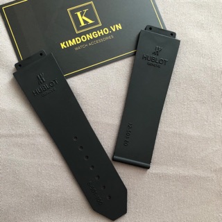 Tặng kèm tovit thay dây - Dây đồng hồ Hublot cao su đen trơn cho đồng hồ case 42 size 19-25-22