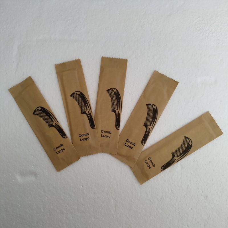 Bộ bàn chải đánh răng khách sạn bao bì giấy cao cấp, lược, chụp tóc, tăm bông dùng 1 lần