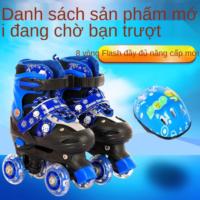 > trọn bộ giày trượt cho trẻ em, patin nam và nữ, bánh xe nội tuyến đôi, có thể điều chỉnh 3-4-5-6-8-10 tuổi người