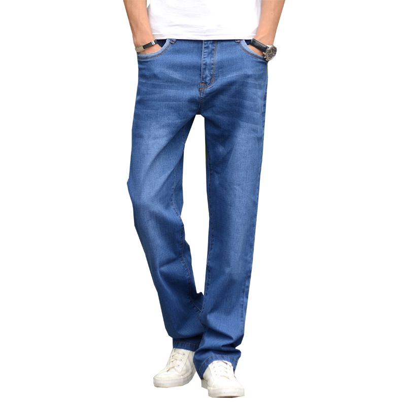 Quần jean dài dáng rộng co giãn tốt ba màu sắc tùy chọn Size lớn 30-44