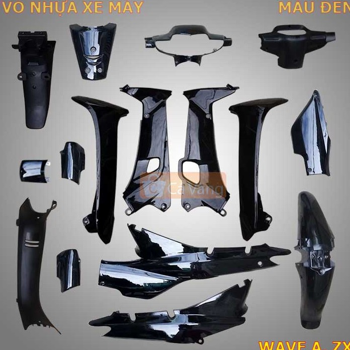 Vỏ nhựa xe máy Wave A, ZX màu ĐEN chất lượng như ZIN chính hãng