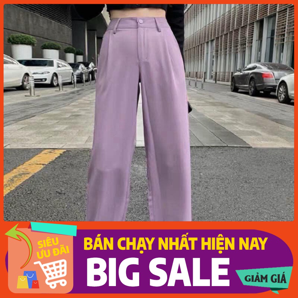 quần ống rộng khóa trước màu tím chất tuyết mưa hót hít | BigBuy360 - bigbuy360.vn