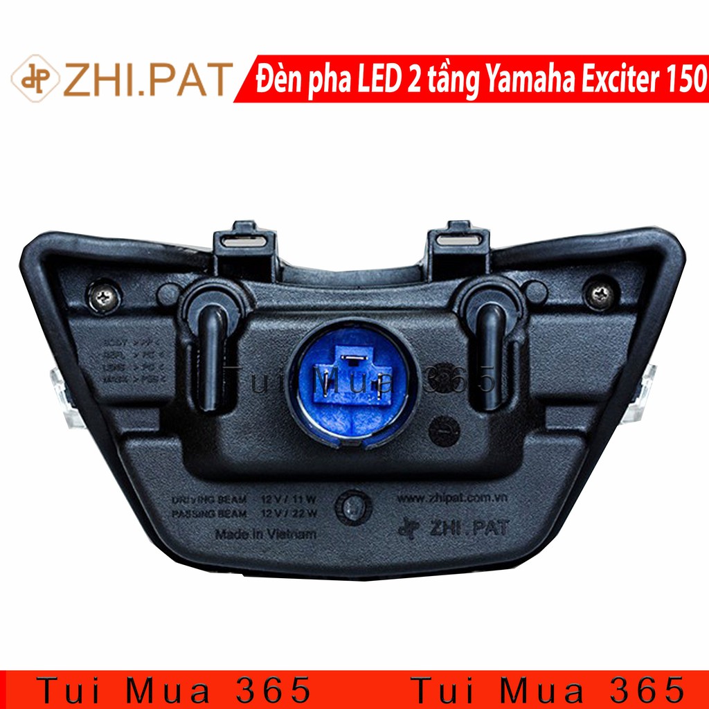 Đèn led Zhipat 2 tầng EXCITER 150 Sporty Viền Đen Khói và Bạc