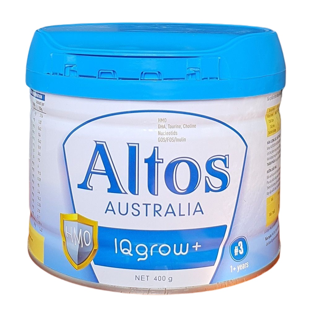 Sữa tăng chiều cao, phát triển trí não cho trẻ Altos IQ Grow+ (Autralia) lon 400g