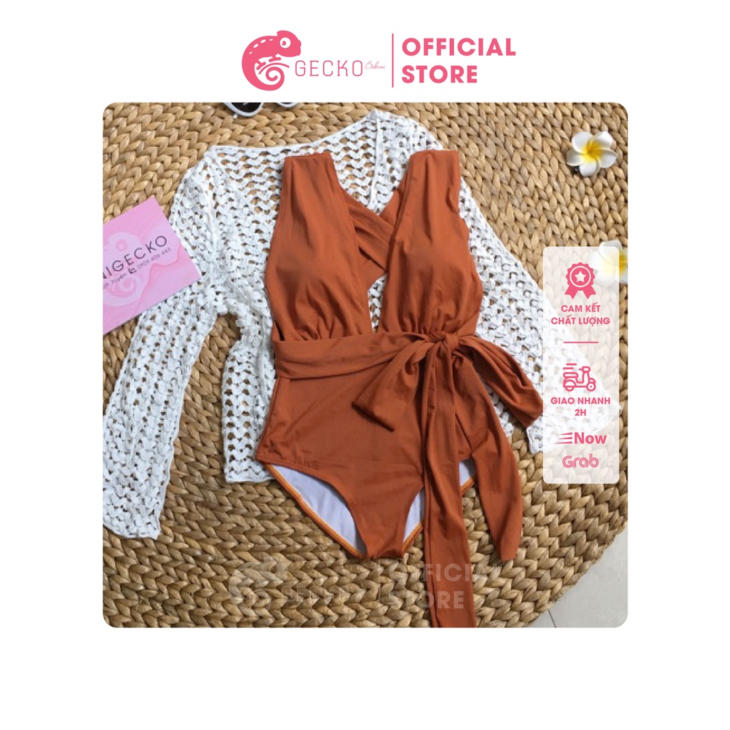 Bikini Đồ Bơi 1 Mảnh Hở Ngực Chéo Lưng GK0130 (Nhiều Màu, Ảnh Thật)