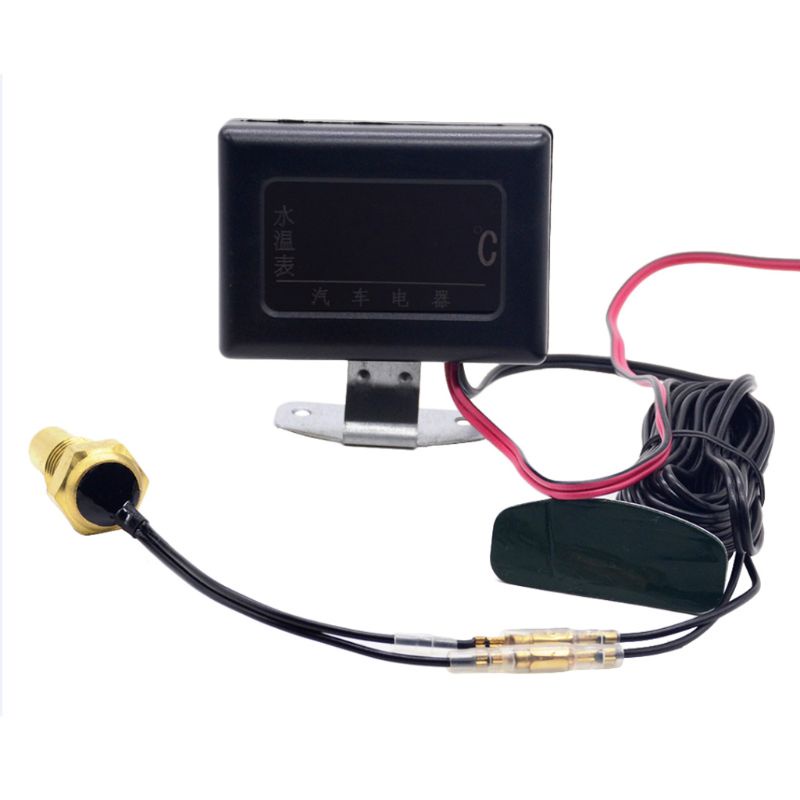 Đồng Hồ Đo Nhiệt Độ Nước Kỹ Thuật Số Chuyên Dụng Cho Xe Hơi 12v 24v Màn Hình Cảm Ứng LCD 10/12/14/16/17/21mm Chất Lượng Cao